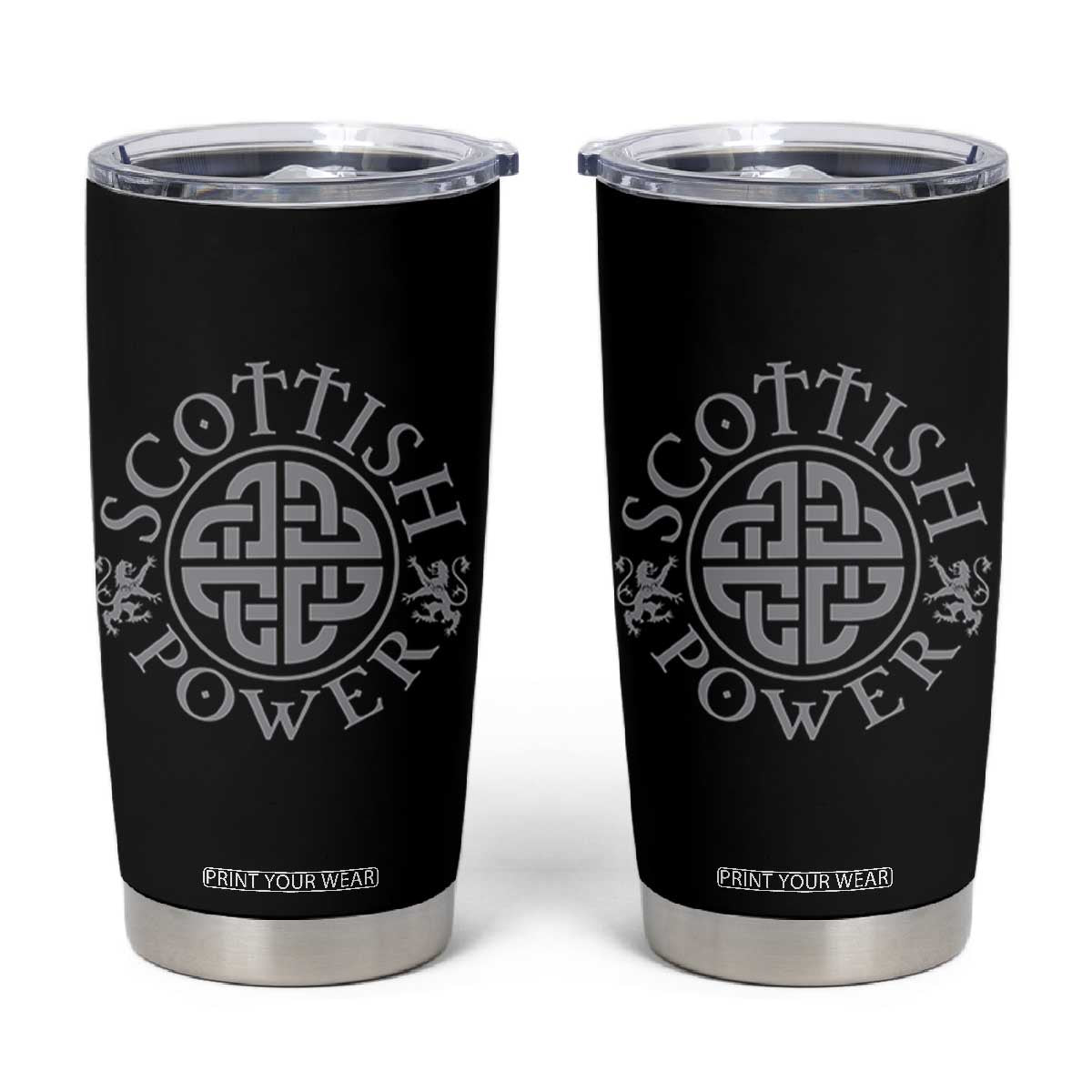 Scottish Power Celtic Knotwork Shield Emblem Tumbler Cup Traditional Tribal Heritage Scottish Pride TS02 Black Print Your Wear