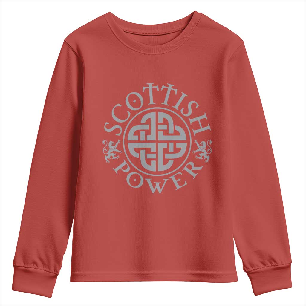 Scottish Power Celtic Knotwork Shield Emblem Youth Sweatshirt Traditional Tribal Heritage Scottish Pride TS02 Red Print Your Wear