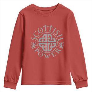 Scottish Power Celtic Knotwork Shield Emblem Youth Sweatshirt Traditional Tribal Heritage Scottish Pride TS02 Red Print Your Wear
