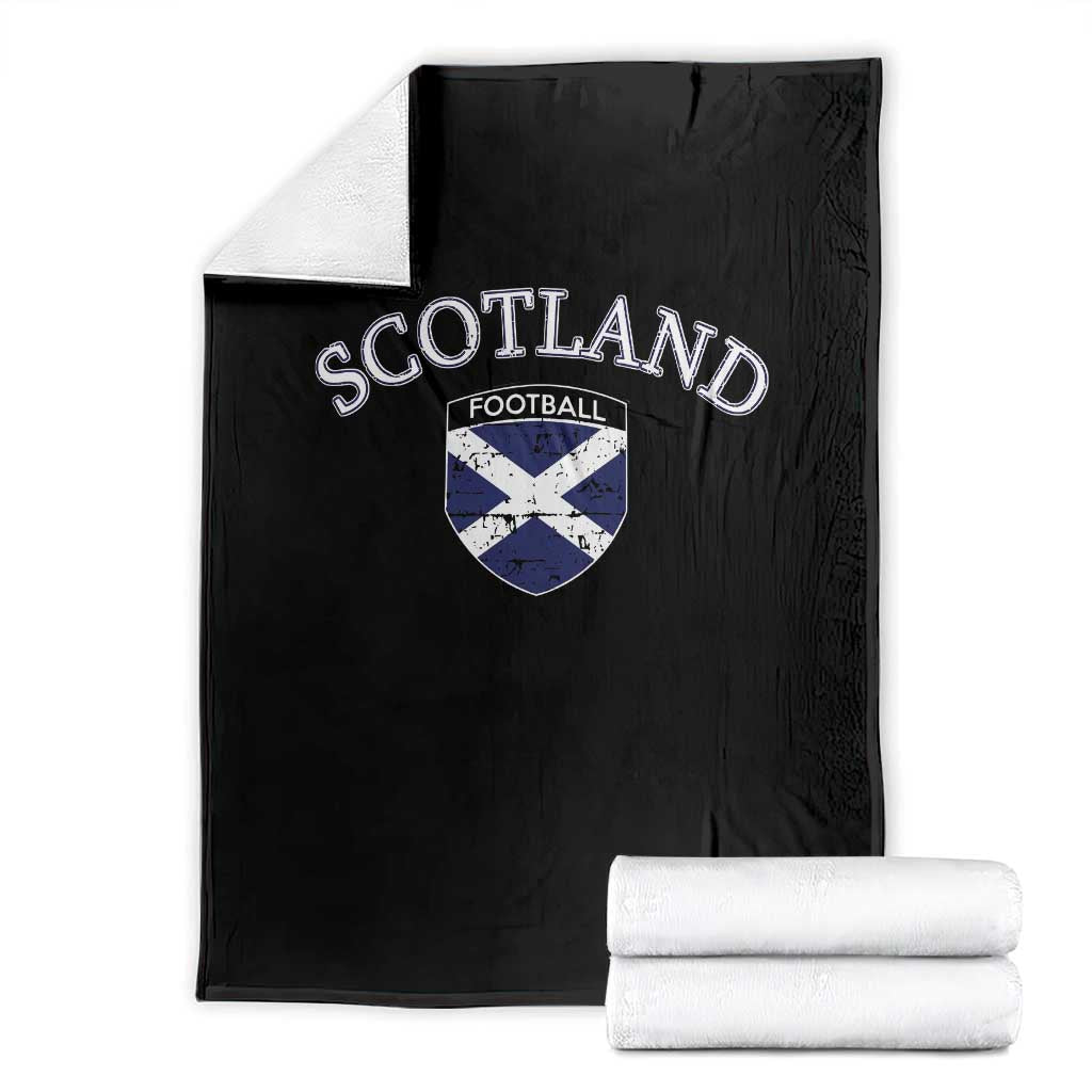 Scotland Football Distressed Shield Saltire Flag Throw Blanket Game Day Sports Soccer Fans TS02 Black Print Your Wear