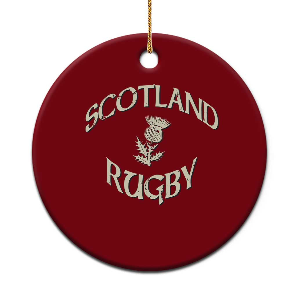 Scotland Rugby Distressed Vintage Traditional Thistle Ceramic Ornament Sports Fan Game Day TS02 1pc Red Print Your Wear