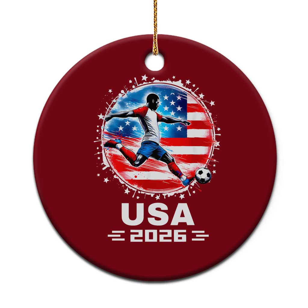 USA Soccer Patriotic Player 2026 Graphic Ceramic Ornament United States Football Fan Spirit TS02 1pc Red Print Your Wear