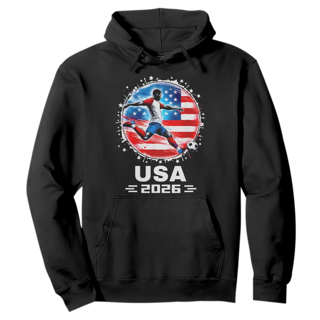 USA Soccer Patriotic Player 2026 Graphic Hoodie United States Football Fan Spirit TS02 Black Print Your Wear