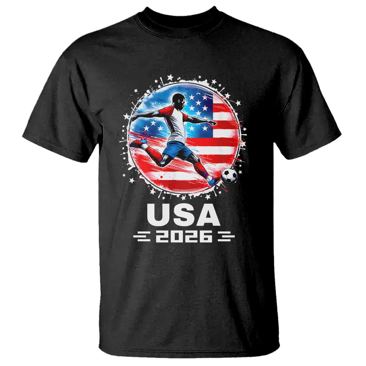 USA Soccer Patriotic Player 2026 Graphic T Shirt United States Football Fan Spirit TS02 Black Print Your Wear