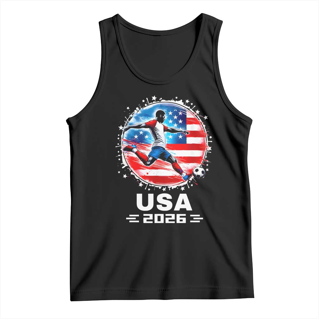 USA Soccer Patriotic Player 2026 Graphic Tank Top United States Football Fan Spirit TS02 Black Print Your Wear