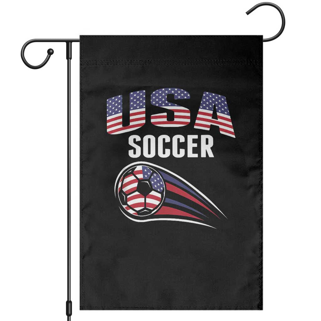 Patriotic USA Soccer Stars and Stripes Graphic Garden Flag American Football Fan Game Day Spirit TS02 Black Print Your Wear