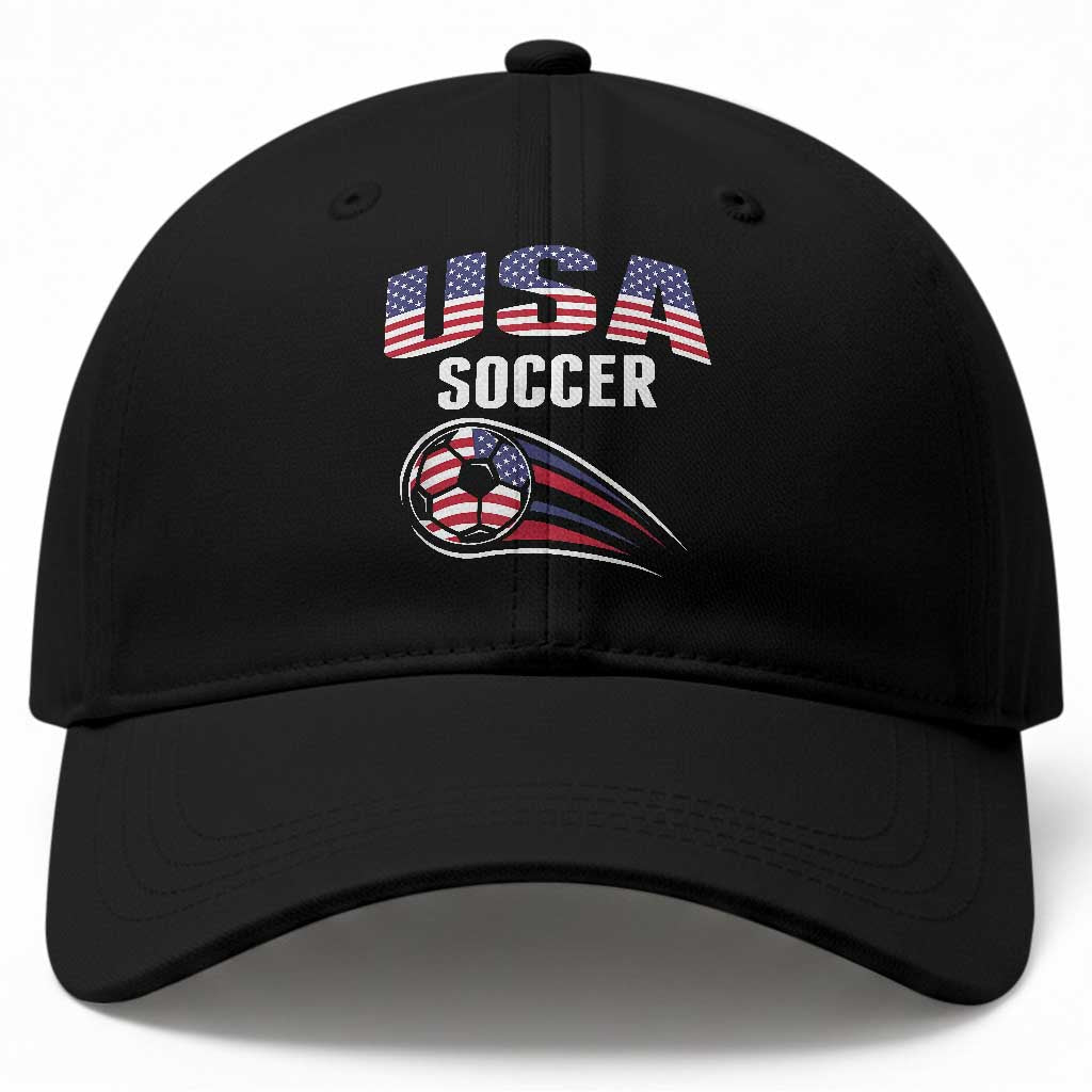Patriotic USA Soccer Stars and Stripes Graphic Baseball Cap American Football Fan Game Day Spirit TS02 Print Your Wear