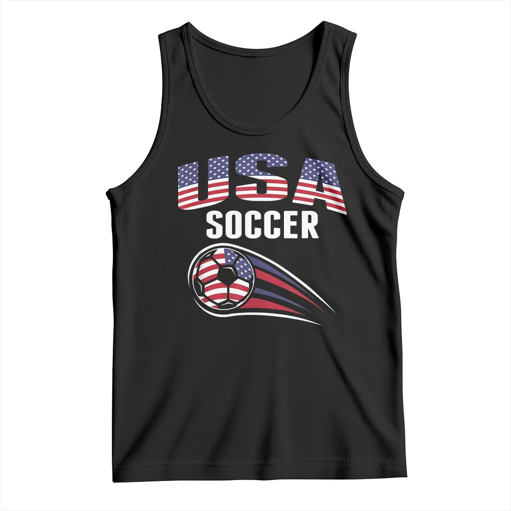Patriotic USA Soccer Stars and Stripes Graphic Tank Top American Football Fan Game Day Spirit TS02 Black Print Your Wear
