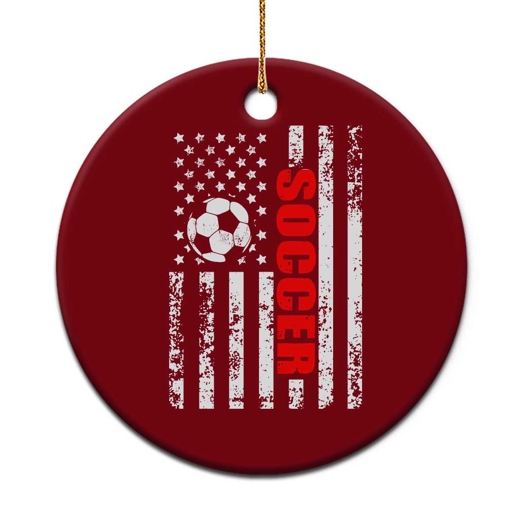 Distressed USA Flag Soccer Player Ceramic Ornament Patriotic American Football Lover TS02 1pc Red Print Your Wear