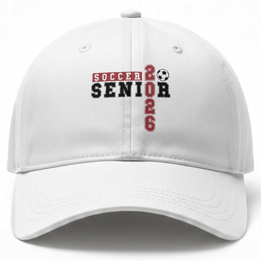 Soccer Senior Class of 2026 Typography Graphic Baseball Cap High School Varsity Athlete Graduation Gift TS02 Print Your Wear