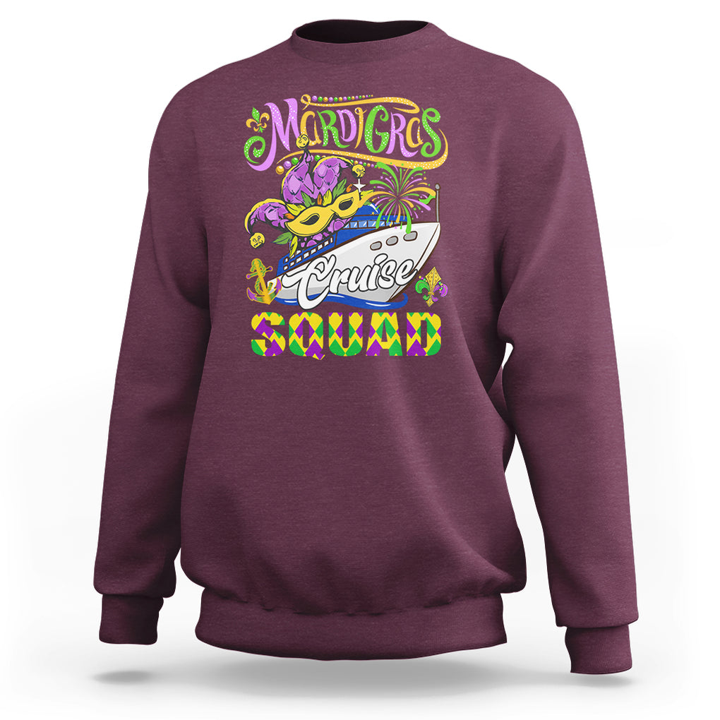 Mardi Gras Cruise Sweatshirt Matching Group Squad Family Vacation Party TS02 Maroon Printyourwear