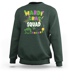 Mardi Gras Squad Sweatshirt Matching Group Family Vacation Party TS02 Dark Forest Green Printyourwear