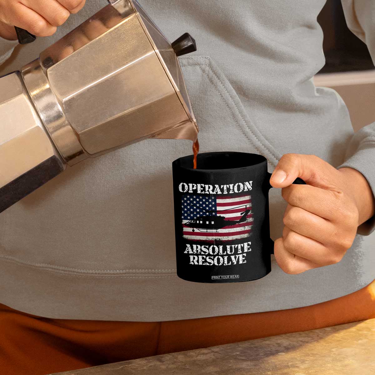 Operation Absolute Resolve Coffee Mug US Military Extraction Mission American Flag TS02 Print Your Wear