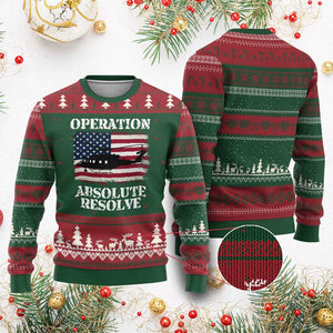 Operation Absolute Resolve Ugly Christmas Sweater US Military Extraction Mission American Flag TS02 Red Green Print Your Wear