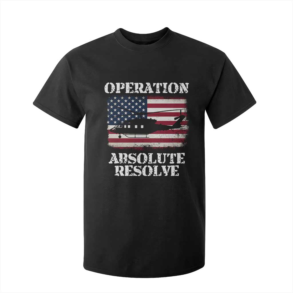 Operation Absolute Resolve T Shirt For Kid US Military Extraction Mission American Flag TS02 Black Print Your Wear
