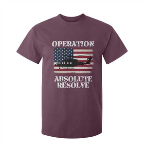 Operation Absolute Resolve T Shirt For Kid US Military Extraction Mission American Flag TS02 Maroon Print Your Wear