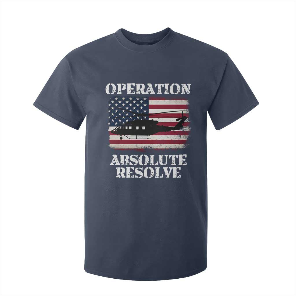 Operation Absolute Resolve T Shirt For Kid US Military Extraction Mission American Flag TS02 Navy Print Your Wear