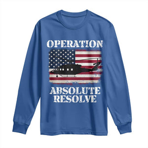 Operation Absolute Resolve Long Sleeve Shirt US Military Extraction Mission American Flag TS02 Royal Blue Print Your Wear