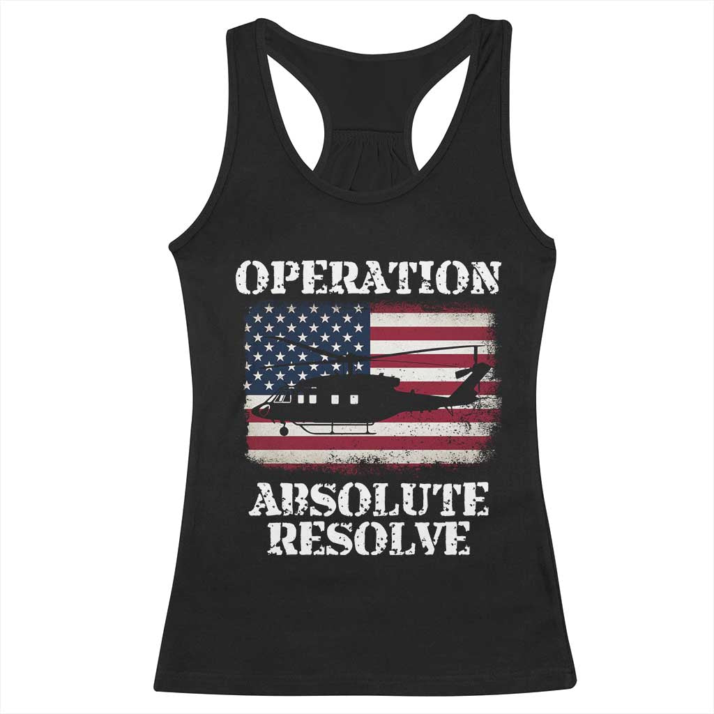 Operation Absolute Resolve Racerback Tank Top US Military Extraction Mission American Flag TS02 Black Print Your Wear