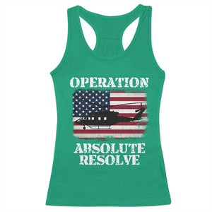 Operation Absolute Resolve Racerback Tank Top US Military Extraction Mission American Flag TS02 Irish Green Print Your Wear