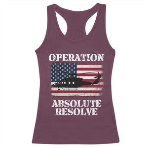 Operation Absolute Resolve Racerback Tank Top US Military Extraction Mission American Flag TS02 Maroon Print Your Wear