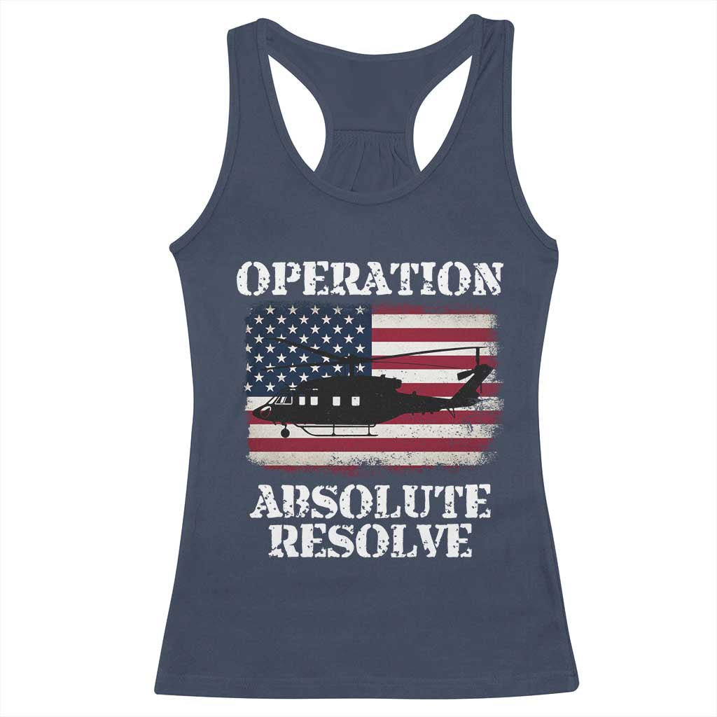 Operation Absolute Resolve Racerback Tank Top US Military Extraction Mission American Flag TS02 Navy Print Your Wear