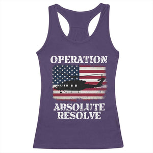 Operation Absolute Resolve Racerback Tank Top US Military Extraction Mission American Flag TS02 Purple Print Your Wear