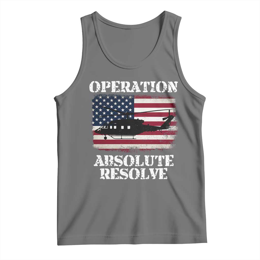 Operation Absolute Resolve Tank Top US Military Extraction Mission American Flag TS02 Black Heather Print Your Wear