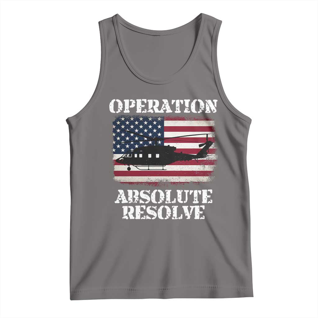 Operation Absolute Resolve Tank Top US Military Extraction Mission American Flag TS02 Deep Heather Print Your Wear
