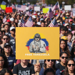 Free Venezuela Maduro Protest Sign Political Satire TS02 Horizontal 18" × 24" Yellow Print Your Wear