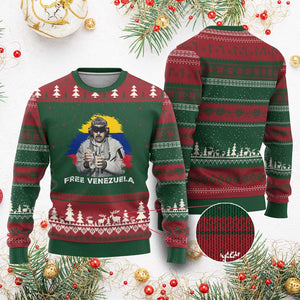 Free Venezuela Maduro Ugly Christmas Sweater Political Satire TS02 Red Green Print Your Wear