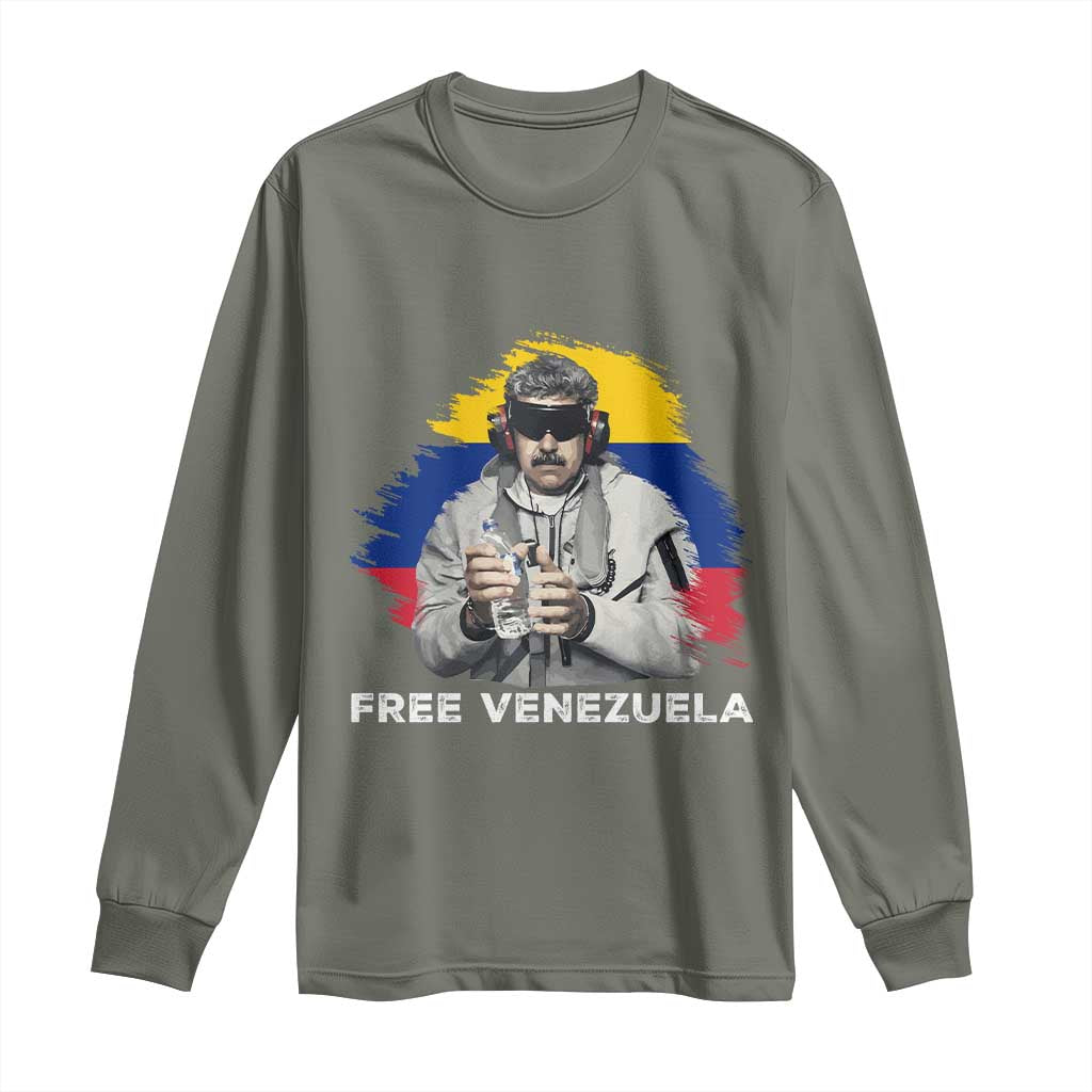 Free Venezuela Maduro Long Sleeve Shirt Political Satire TS02 Military Green Print Your Wear
