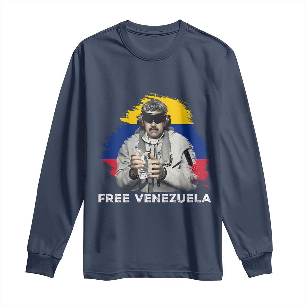 Free Venezuela Maduro Long Sleeve Shirt Political Satire TS02 Navy Print Your Wear