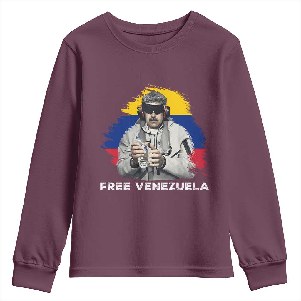 Free Venezuela Maduro Youth Sweatshirt Political Satire TS02 Maroon Print Your Wear