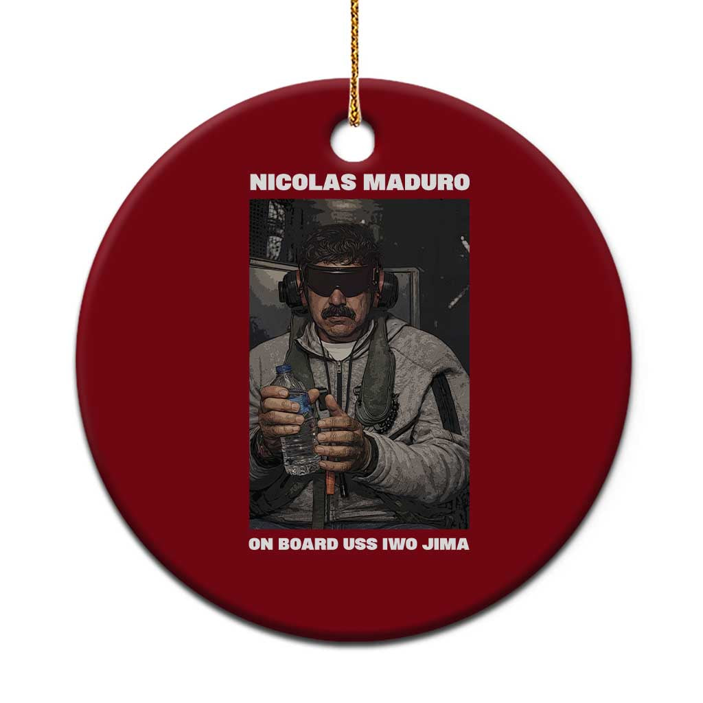 Maduro Captured Meme Ceramic Ornament On Board USS Iwo Jima Political Satire TS02 1pc Red Print Your Wear