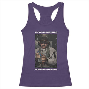 Maduro Captured Meme Racerback Tank Top On Board USS Iwo Jima Political Satire TS02 Purple Print Your Wear