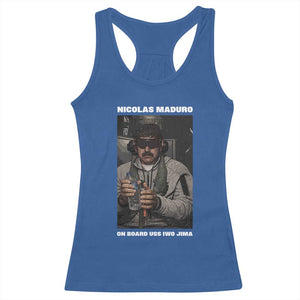 Maduro Captured Meme Racerback Tank Top On Board USS Iwo Jima Political Satire TS02 Royal Blue Print Your Wear