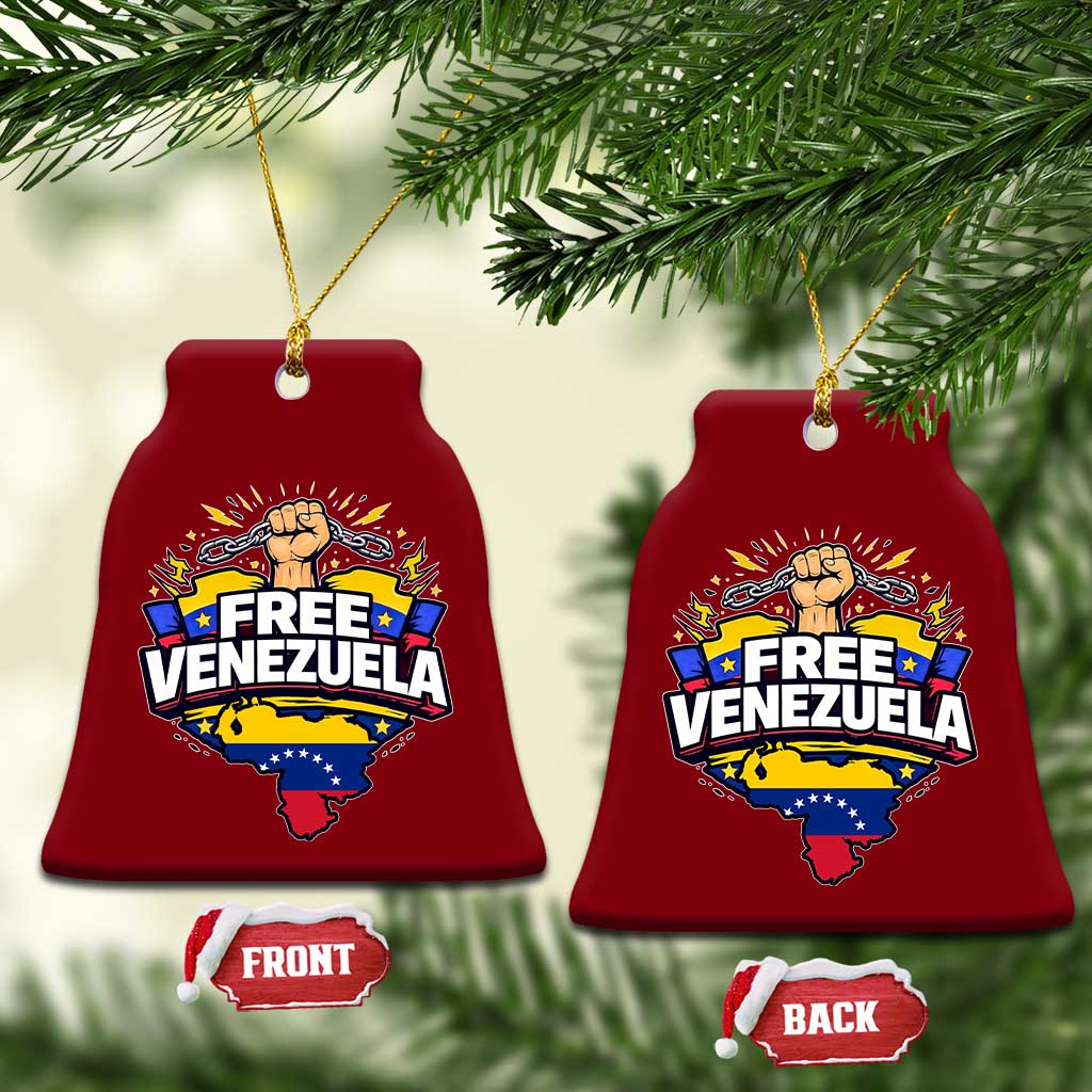 Free Venezuela Raised Fist Ceramic Ornament Libre Venezuelan Flag Map Liberation TS02 Print Your Wear