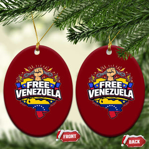 Free Venezuela Raised Fist Ceramic Ornament Libre Venezuelan Flag Map Liberation TS02 Print Your Wear