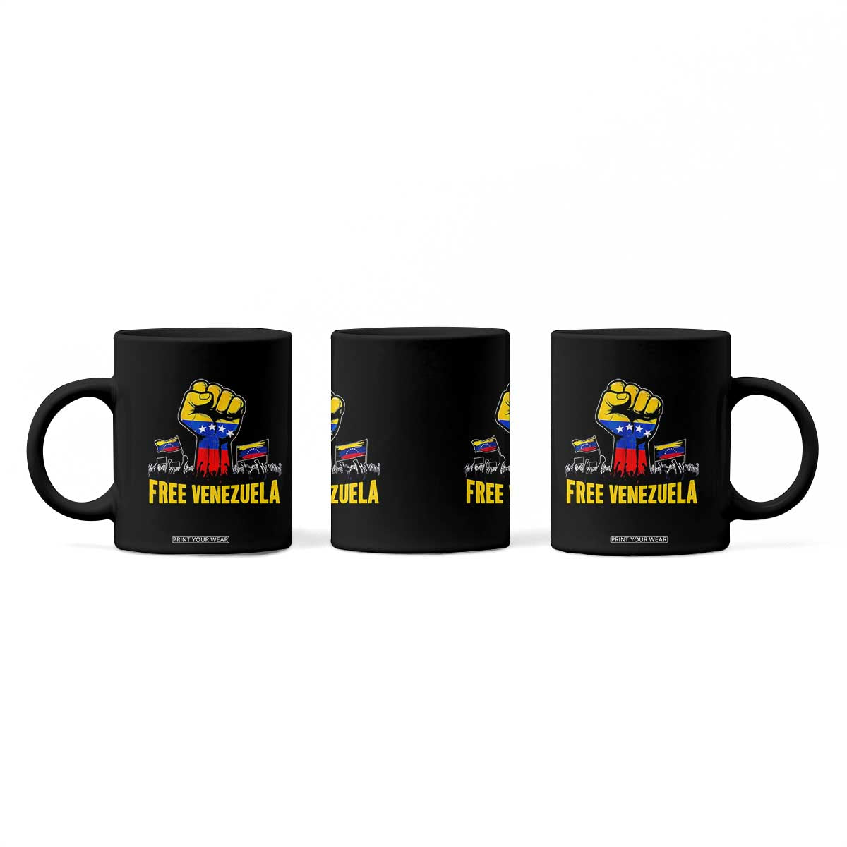 Free Venezuela Flag Coffee Mug Raised Fist Resistance for Liberation Supporters TS02 Print Your Wear