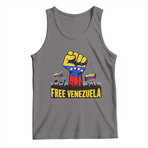 Free Venezuela Flag Tank Top Raised Fist Resistance for Liberation Supporters TS02 Deep Heather Print Your Wear