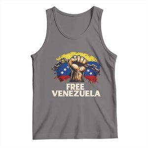 Free Venezuela Flag Chain Breaker Tank Top Powerful Liberation for Liberation Supporters TS02 Deep Heather Print Your Wear