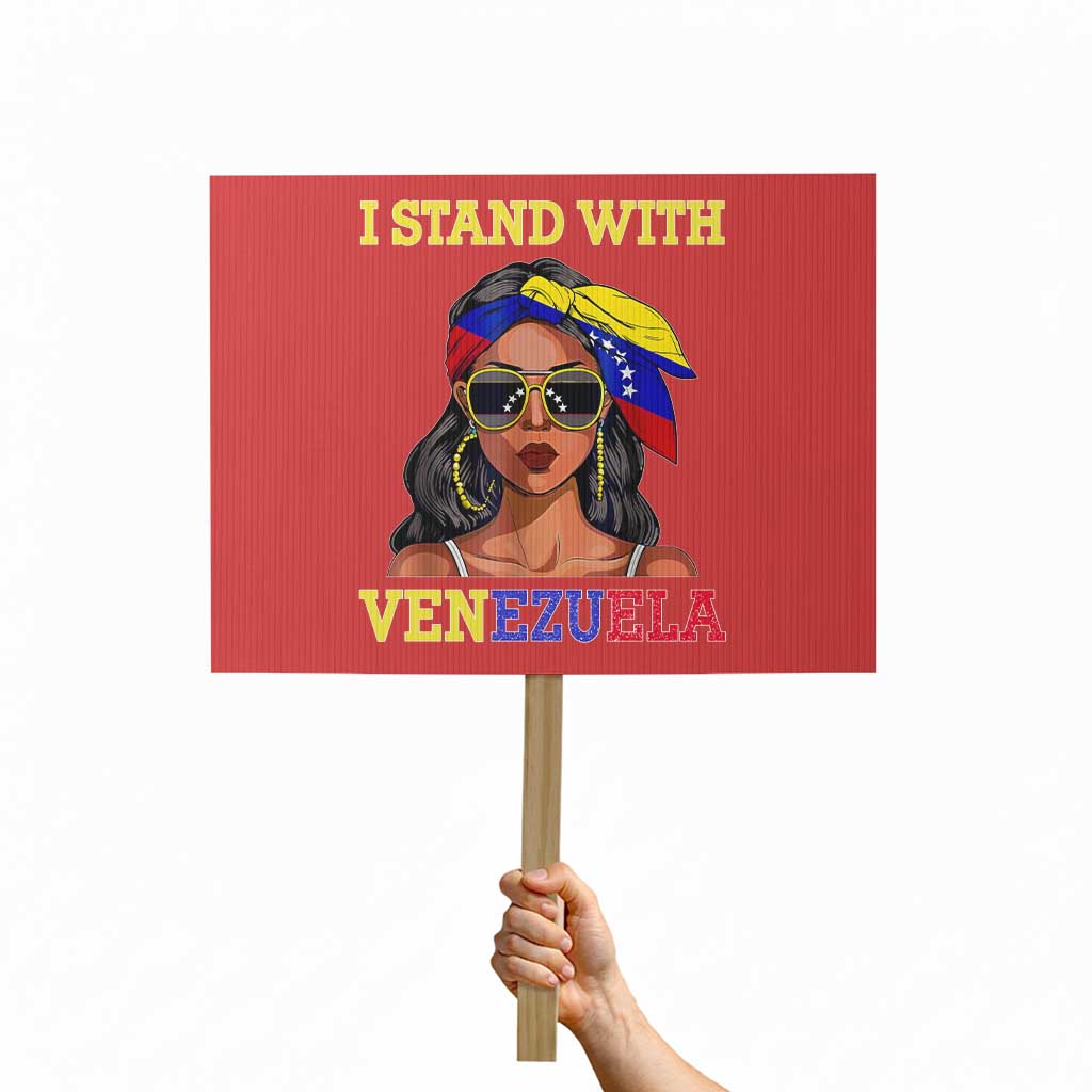Stand With Venezuela Patriotic Protest Sign Venezuelan Flag Empowering Afro Latina Messy Bun Bandana TS02 Horizontal 18