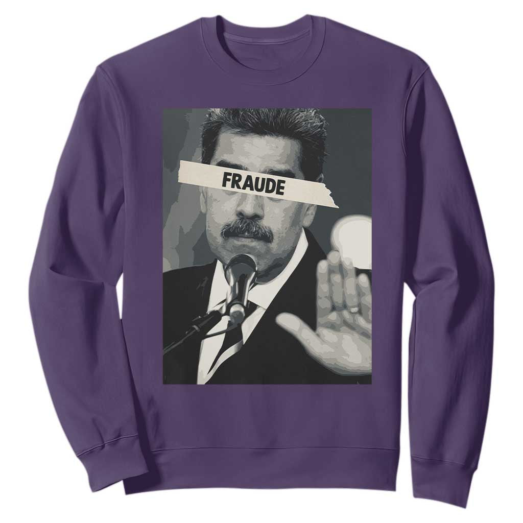 Sarcastic Maduro Fraude Sweatshirt Corruption Venezuela Political Satire TS02 Purple Print Your Wear
