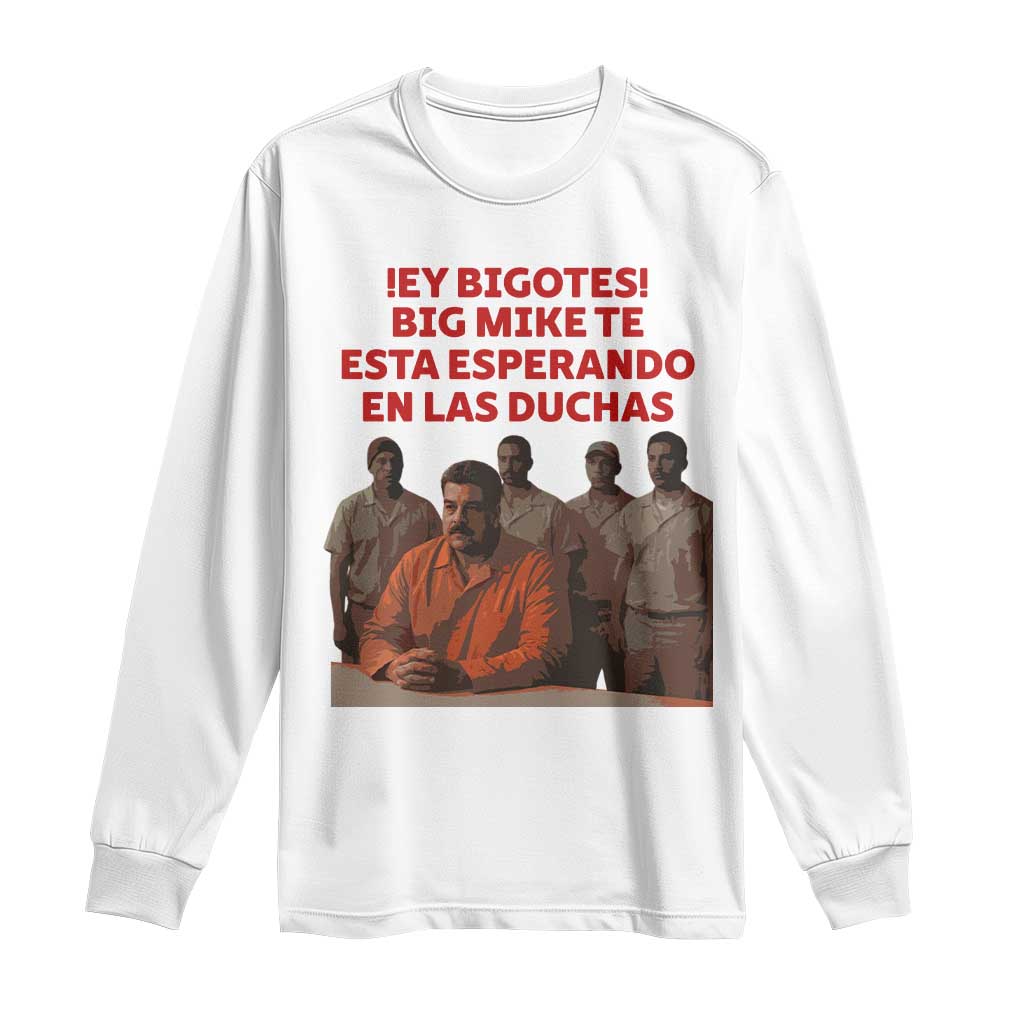 Maduro in Prison Meme Satire Long Sleeve Shirt Spanish Political Politcal Sarcasm TS02 White Print Your Wear