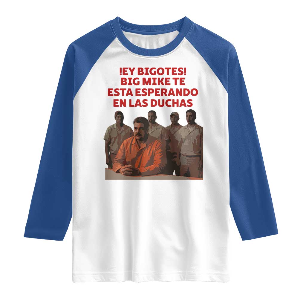 Maduro in Prison Meme Satire Raglan Shirt Spanish Political Politcal Sarcasm TS02 White Royal Print Your Wear