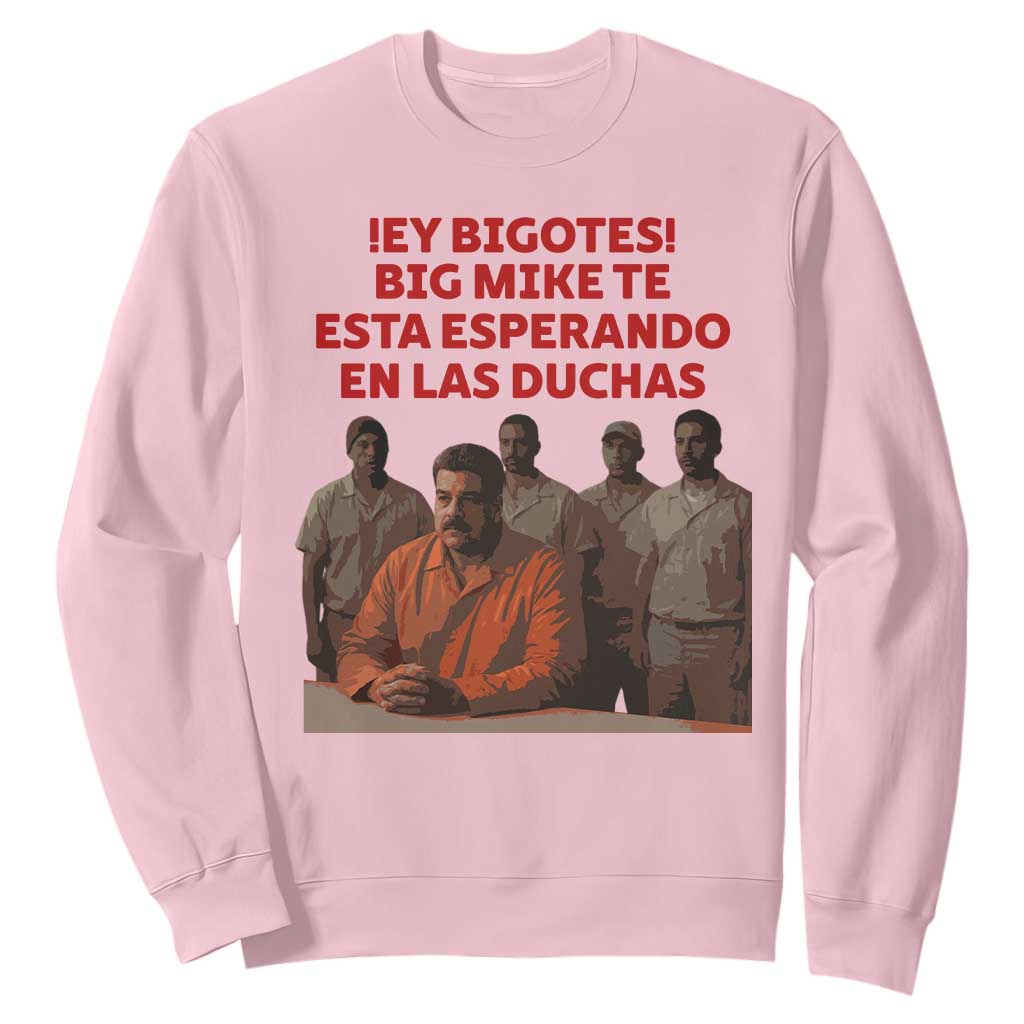 Maduro in Prison Meme Satire Sweatshirt Spanish Political Politcal Sarcasm TS02 Light Pink Print Your Wear