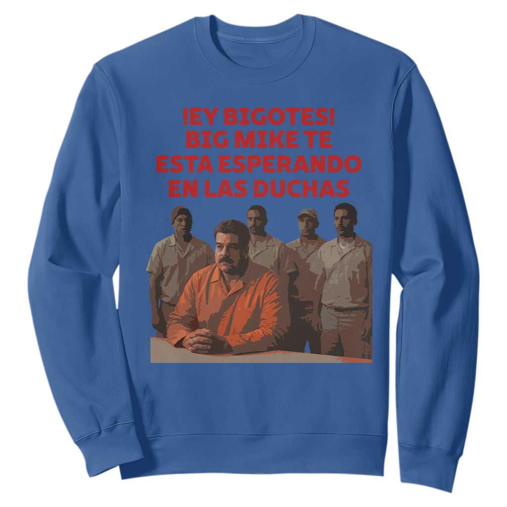Maduro in Prison Meme Satire Sweatshirt Spanish Political Politcal Sarcasm TS02 Royal Blue Print Your Wear