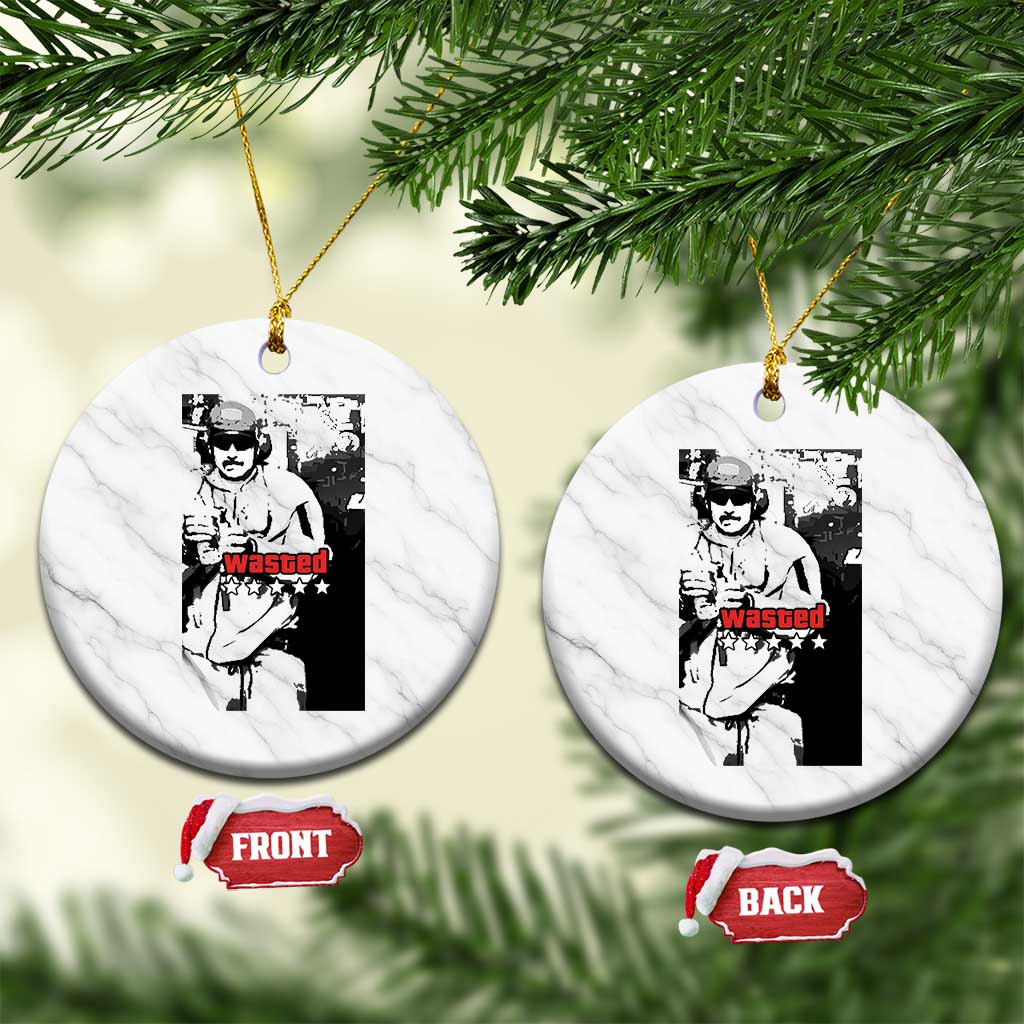 Wasted Maduro Meme Ceramic Ornament Dictators Downfall Political Satire GTA Style TS02 1pc White Marble Print Your Wear