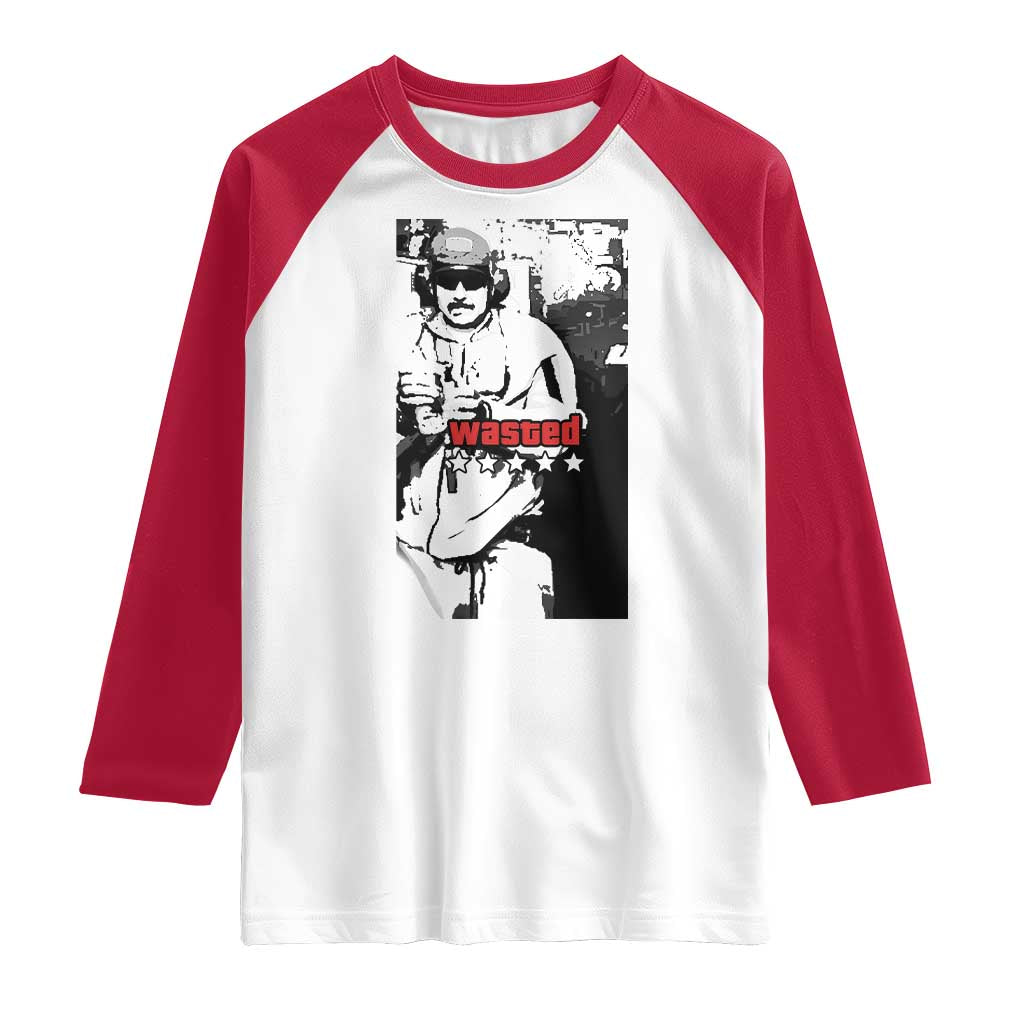 Wasted Maduro Meme Raglan Shirt Dictators Downfall Political Satire GTA Style TS02 White Red Print Your Wear